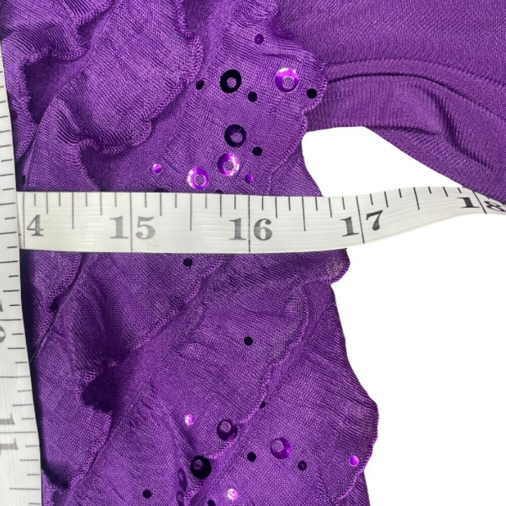 Antthony Originals Whimsigoth Purple Ruffle Mini Dress Sequin Sparkle Medium - Picture 6 of 12